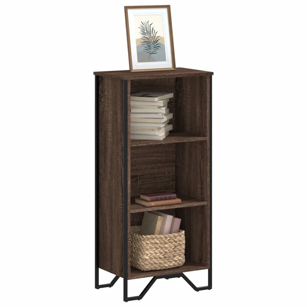 Libreria-Scaffale per Libri-Mobile di Stoccaggio Rovere Marrone 50x31x106 cm in Legno Multistrato