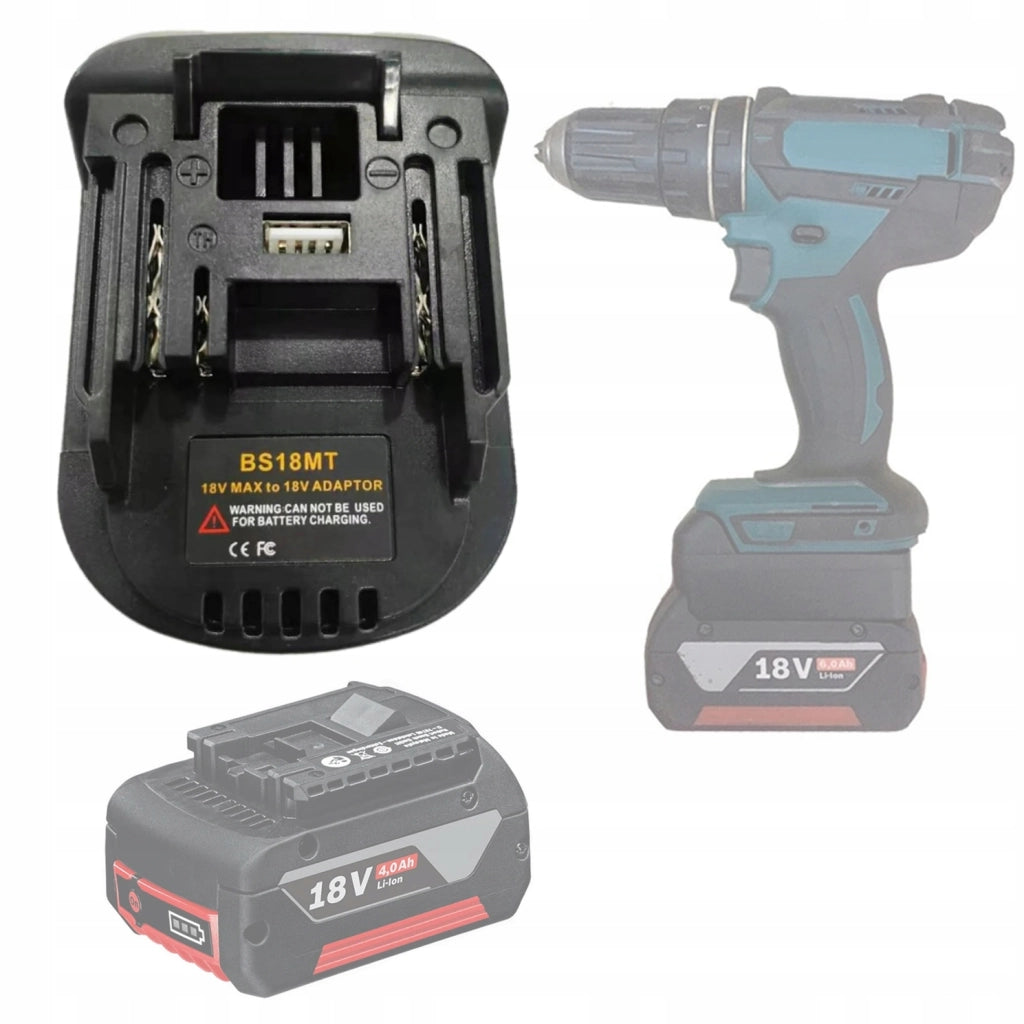 Adattatore Batteria Bosch 18V a Makita 18V BS18MT – Compatibile con Utensili Makita 18V