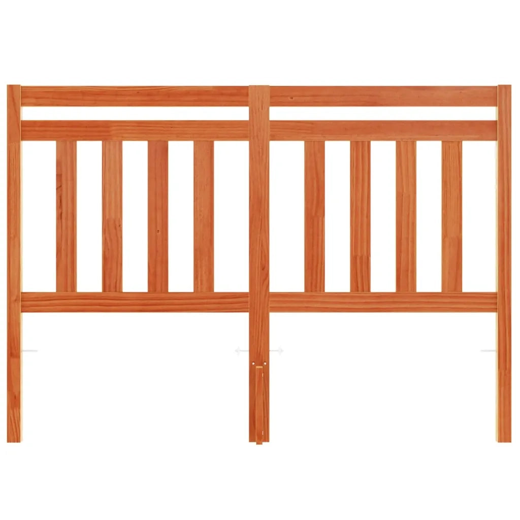 Testiera Marrone Cera 135 cm in Legno Massello di Pino