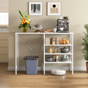 Tavolo organizer modulare in MDF e metallo bianco