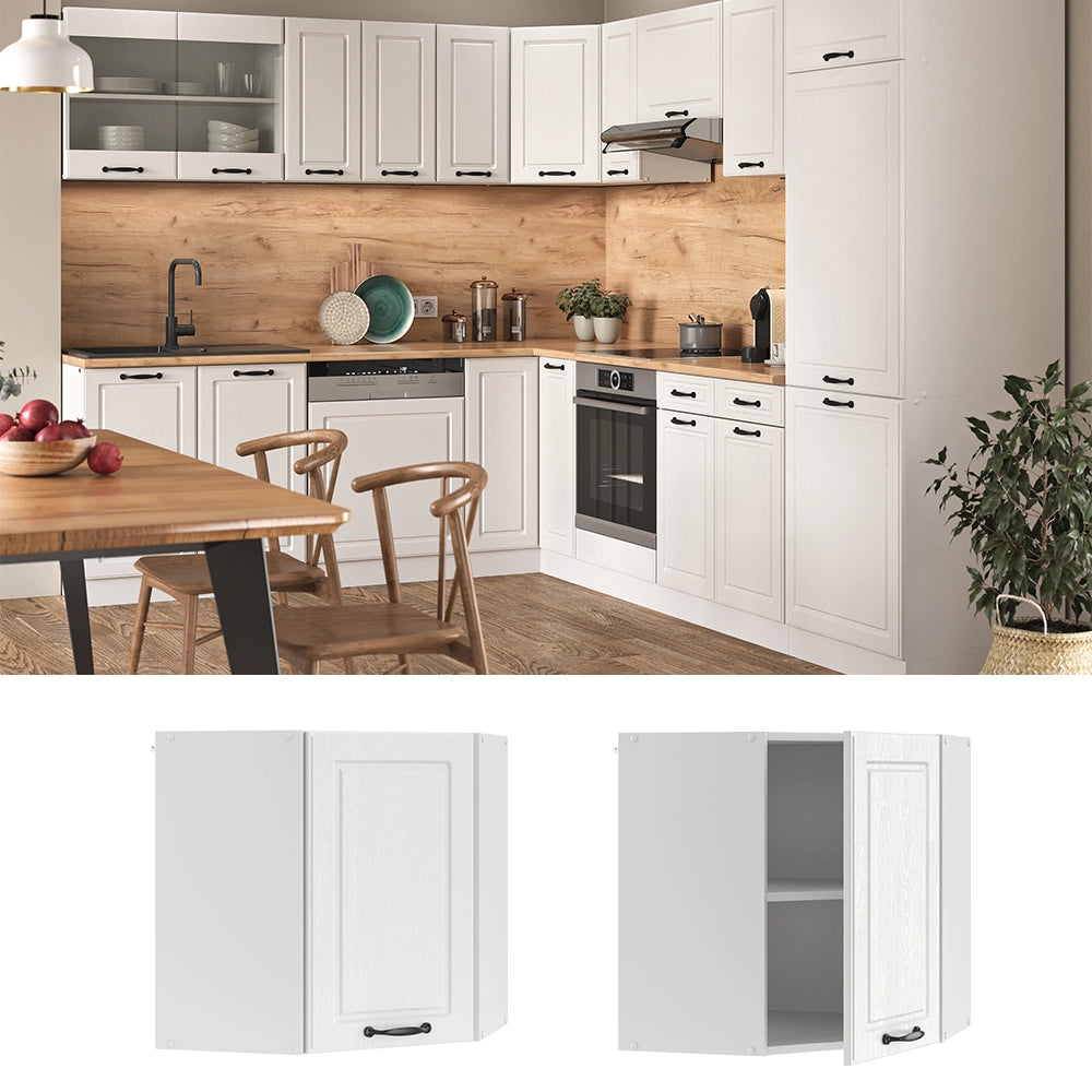 Vicco Mobile angolare da cucina Bianco casa di campagna 57 cm