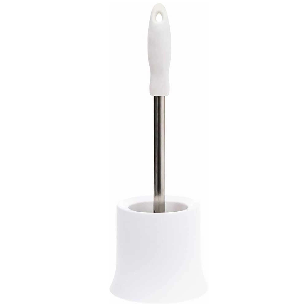 Portascopino Bagno con Spazzolone WC per Bagno in Plastica e Metallo 39cm
