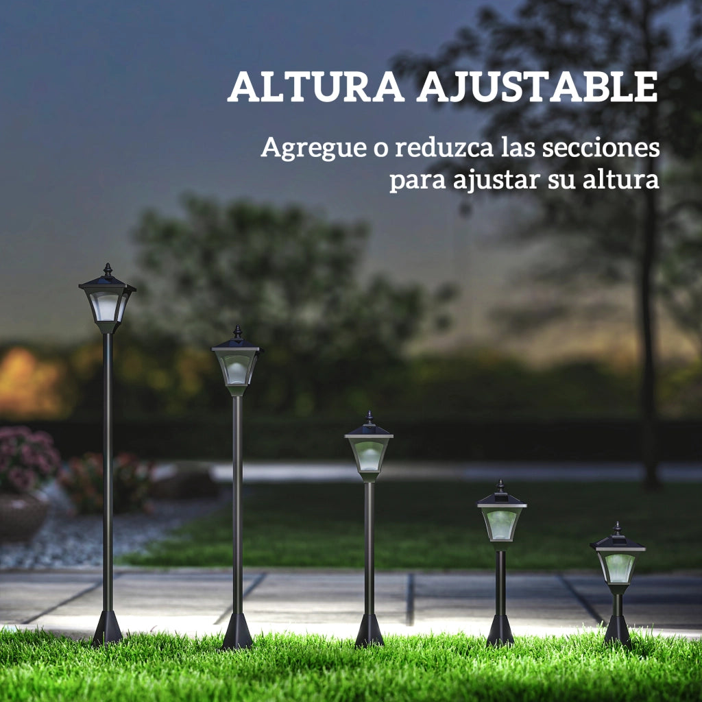 Lampione Solare da Giardino ¨C Xylo ¨C Nero 15x15x120cm IP44 Spegnimento Automatico