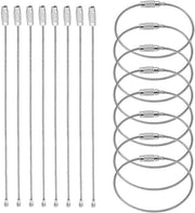 Cavo per chiave - Grande appendiavanti in acciaio inossidabile - 15 cm anelli - Cassetta chiavi con serratura a vite - Multifunzionale per escursioni e viaggi - Argento - 50 pezzi