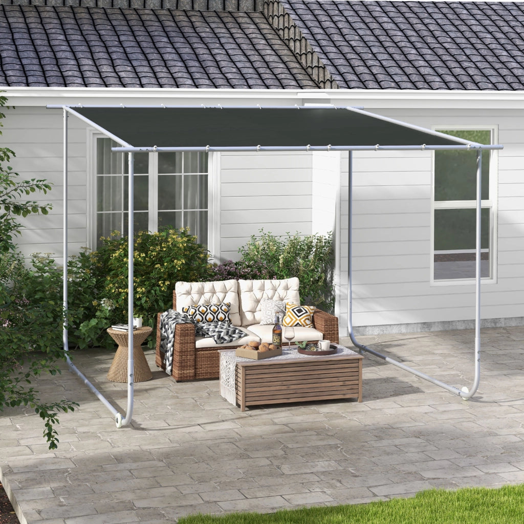 Pergolato padiglione circa 3 x 3 m tetto patio con protezione UV completo di sacco di sabbia e ruote tessuto Oxford per balcone e giardino