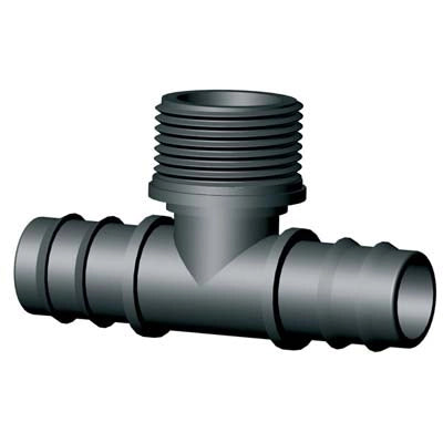 TEE PORTAGOMMA PN FILETTO MASCHIO IRRITEC - MM 20X20X1/2M- 100 pezzi