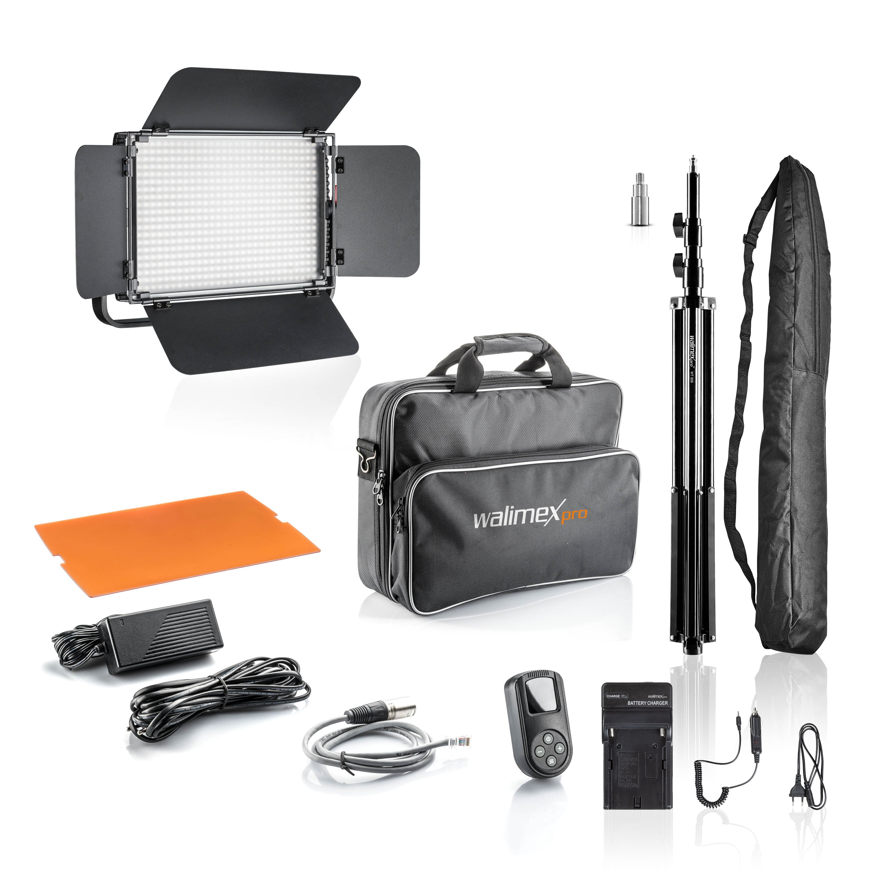 LED Niova 900 Plus DL con treppiede per lampada e 2 batterie NP-F