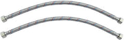 Set di attacco idraulico da 2 pezzi - Sfida idrica flessibile 400 mm - 3/8" femmina - Connettore sanitario - Strato a maglia intrecciata - Pressione massima 1 MPa