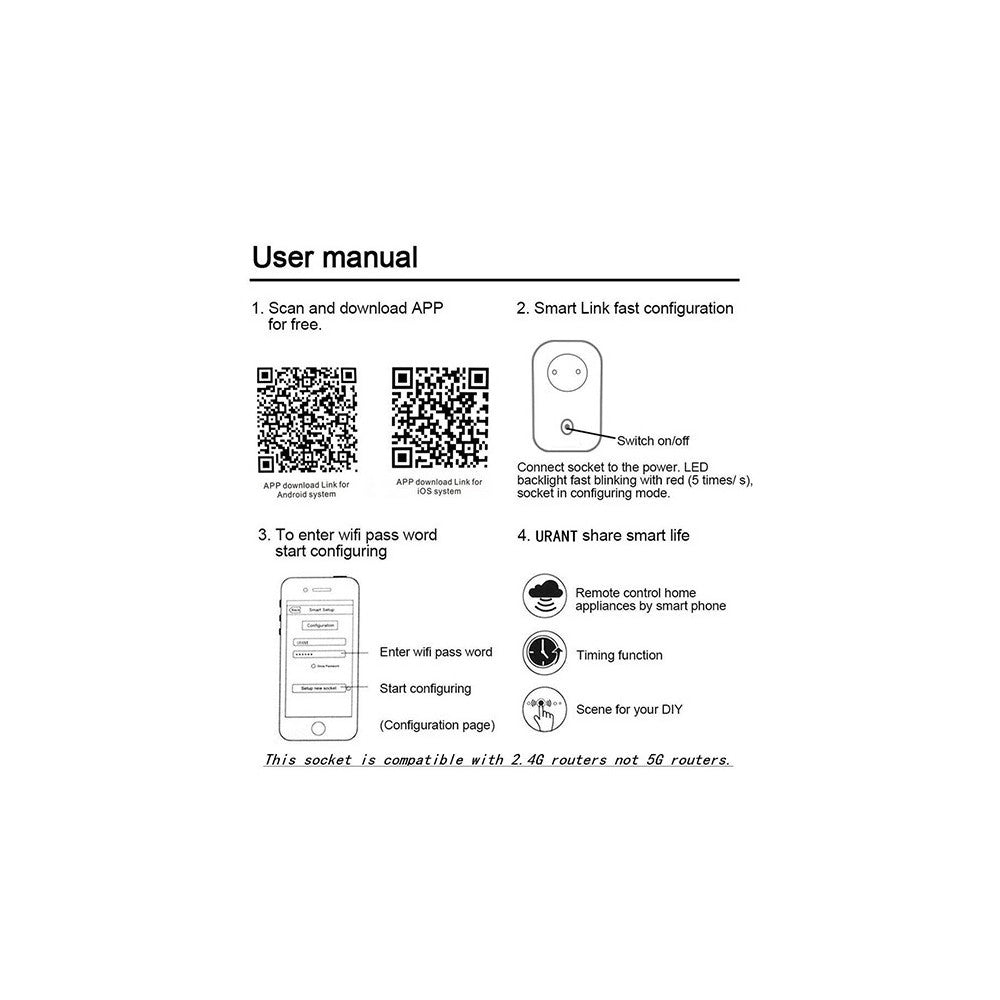 Trade Shop - Presa Di Corrente Intelligente Controllabile Con Il Wifi - Smart Power Plug -