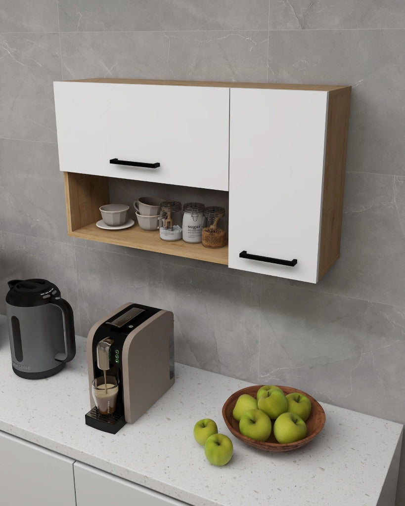 Credenza in legno "Akasya" - 90 x 24 x 52 cm - Bianco
