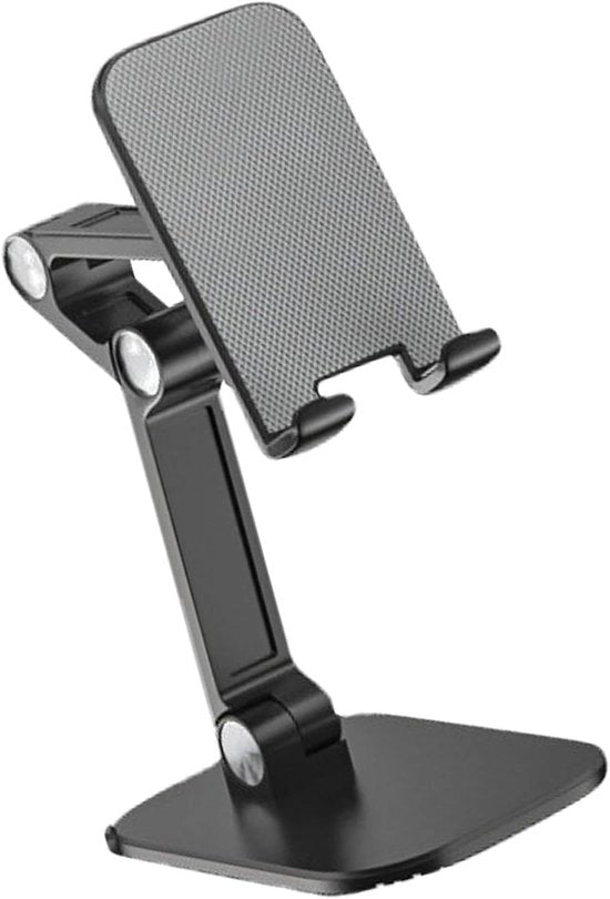 Supporto Telefonico Ripiegabile - Stand per Ufficio - Video Chiamata - Altezza Regolabile - 14 x 9,5 x 5,4 cm - Nero