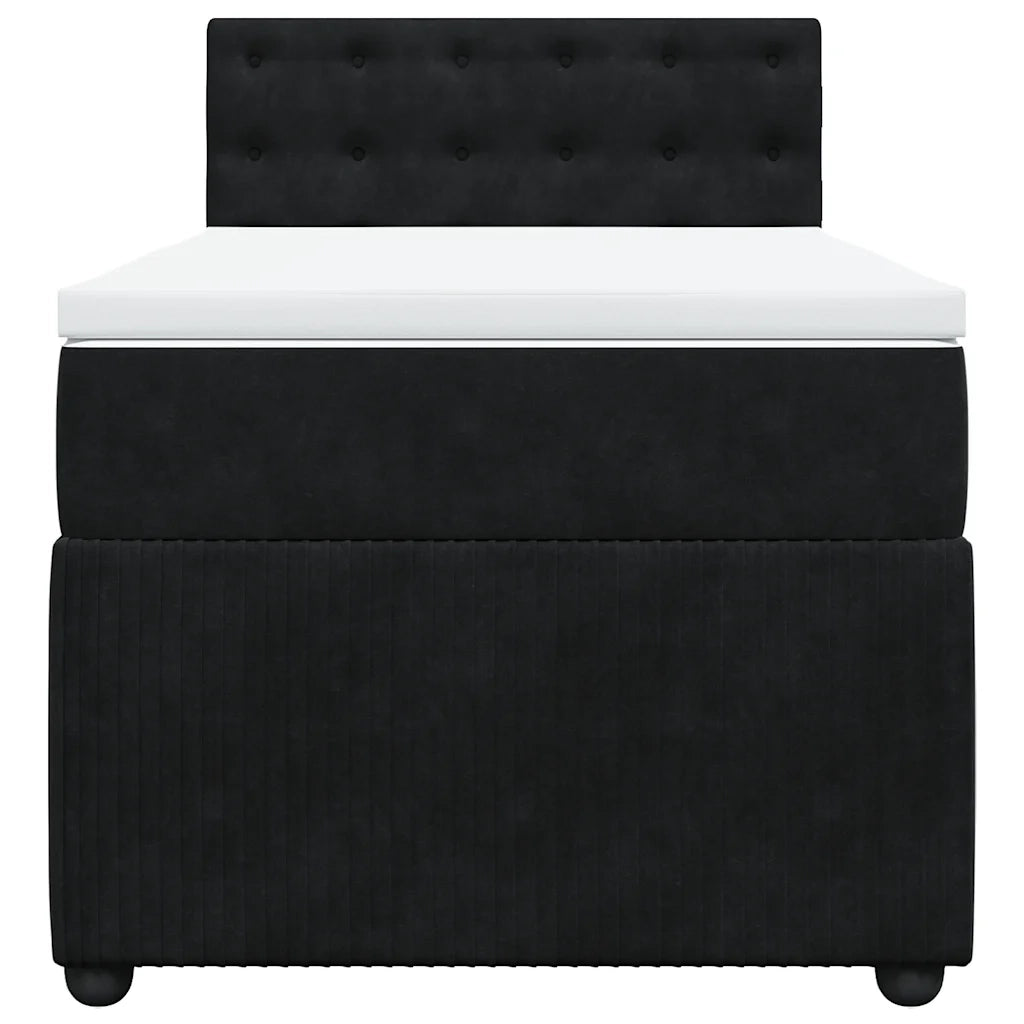 Giroletto a Molle con Materasso Nero 100x200 cm in Velluto 3287676
