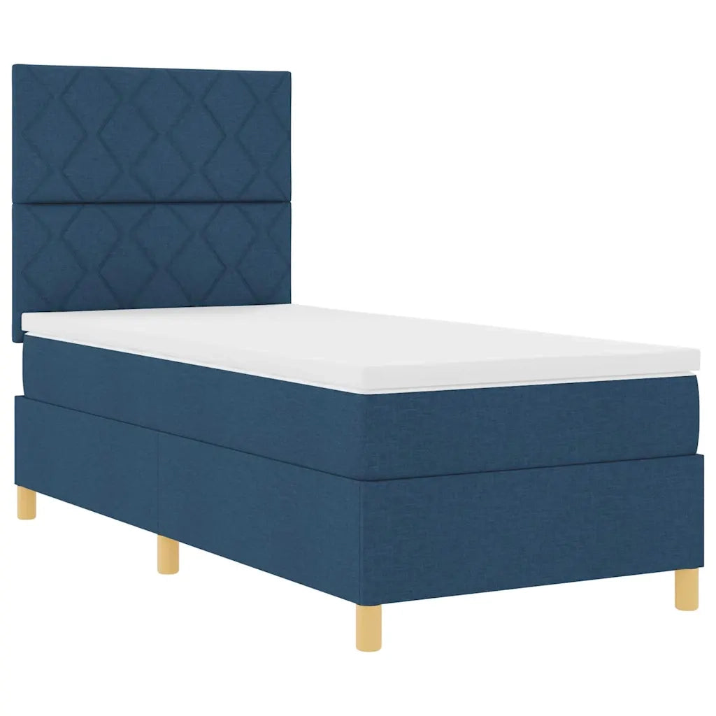 Letto a molle con materasso Blu 90 x 190 cm Tessuto 3343144