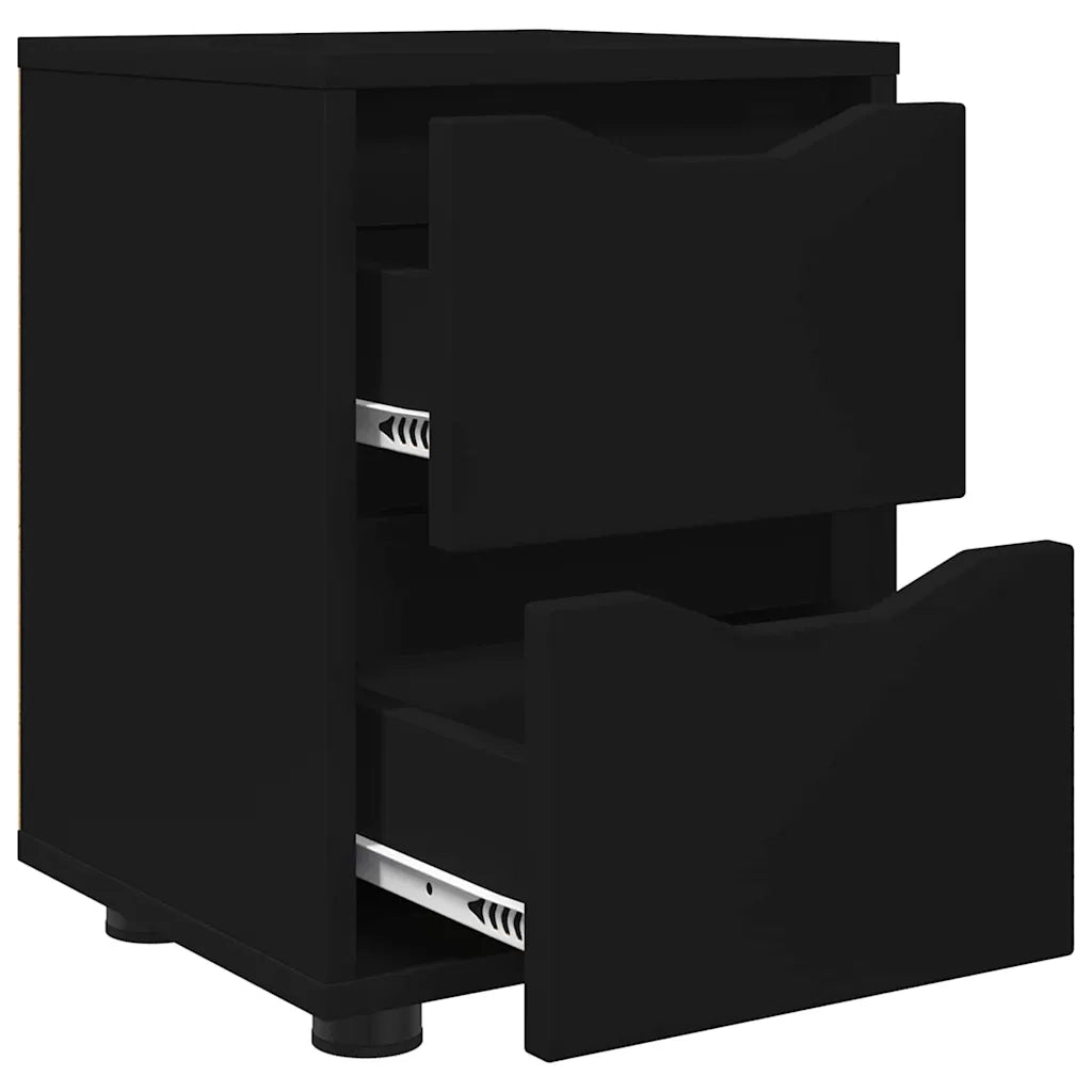 Comodini 2 pcs Nero 30,5 x 30 x 43 cm Legno multistrato
