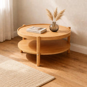 Crova, Tavolino da Salotto un Vano, 80x80x48h cm Marrone Rovere