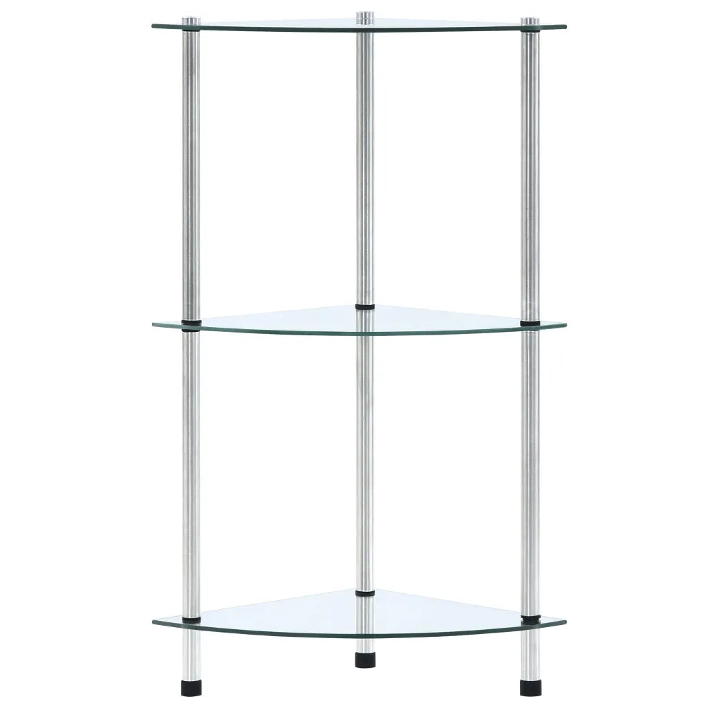 Scaffale a 3 Livelli Trasparente 30x30x67 cm in Vetro Temperato CFW9315656