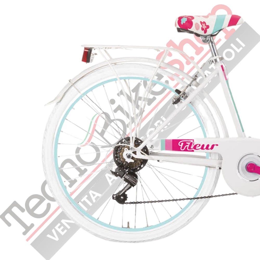 Bici Bambina MBM Fleur 26" 6 Velocità-Bianco