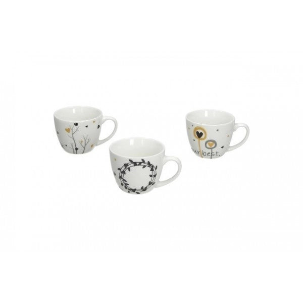Set 12 Tazzine Tazza Caffè in Porcellana senza Piattini Iris Goldy 80 cc