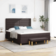 Letto a molle con testiera Marrone Scuro 200 x 180 cm Tessuto 3344243