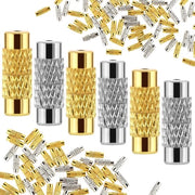 Ferritura per bracciali 60 pezzi - Connettore in ottone - Giallo/Argento - Per gioielli/bracciali - 1,15 x 0,41 x 0,1 cm - 48 g Peso netto - Ferrituri per gioielli