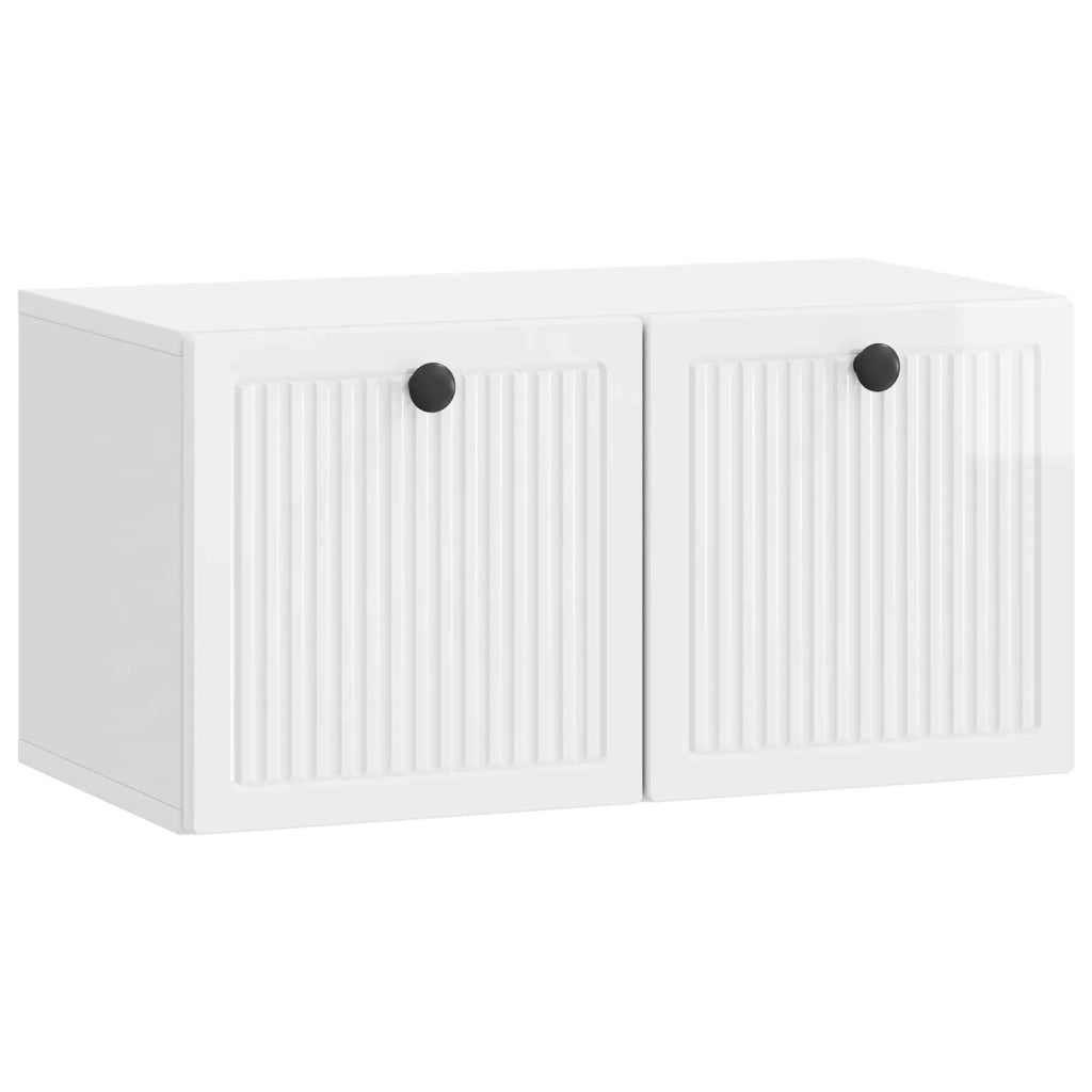 Mobile Porta TV da Muro Bianco Lucido 59,5 x 31 x 30 cm 898029