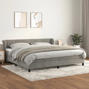 Giroletto a Molle con Materasso Grigio Chiaro 200x200cm Velluto cod mxl 63898