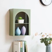 Scaffale da Parete Jäller Design Arcuato 40x30x13 cm Verde [en.casa]