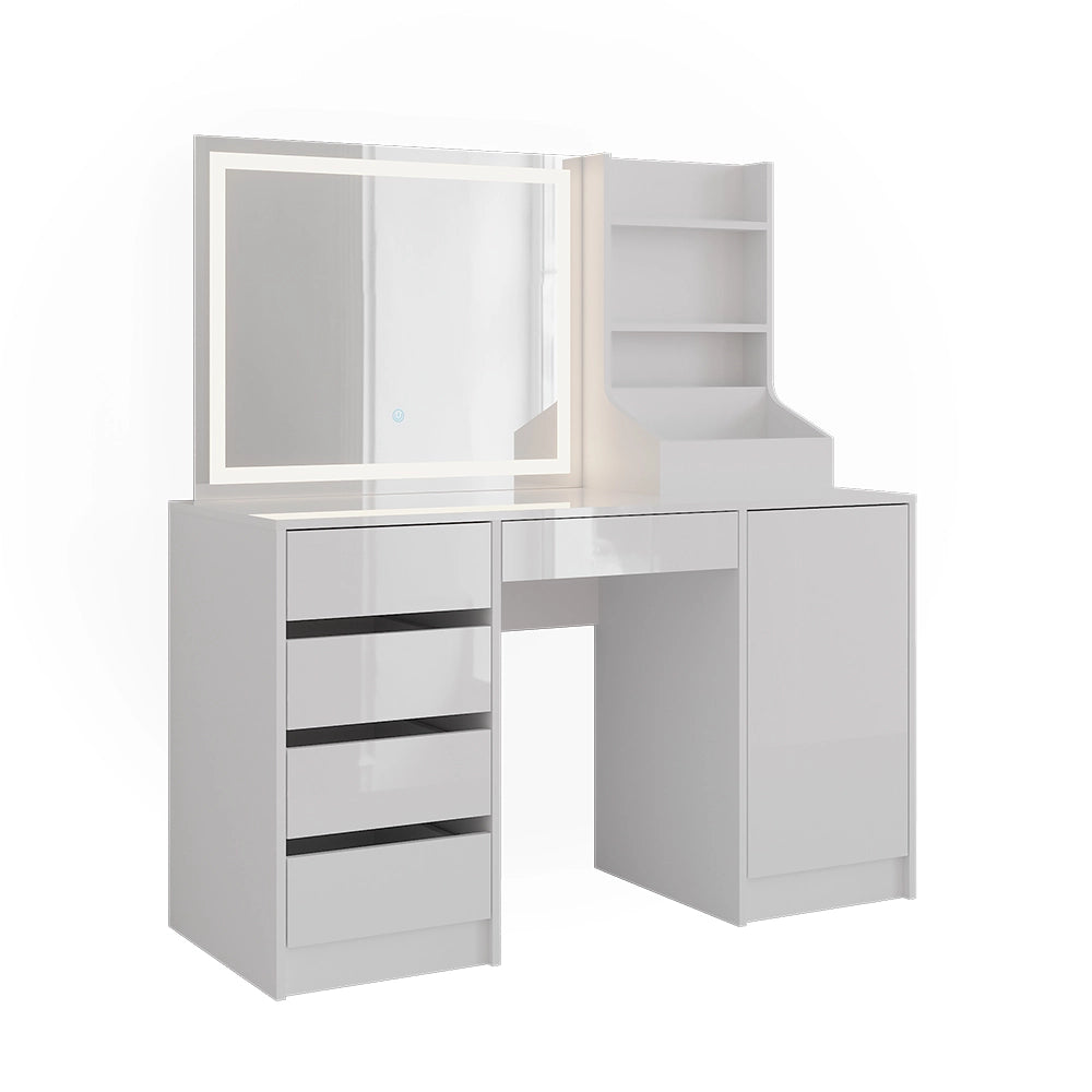 Vicco Tavolo da toeletta Bianco/bianco lucido 128.2 cm 4 parti