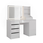 Vicco Tavolo da toeletta Bianco/bianco lucido 128.2 cm 4 parti