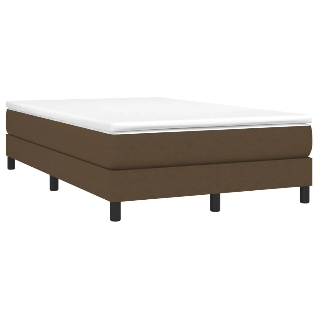 Letto matrimoniale | Letto per adulti | Giroletto a Molle con Materasso Marrone Scuro 120x200cm Tessuto