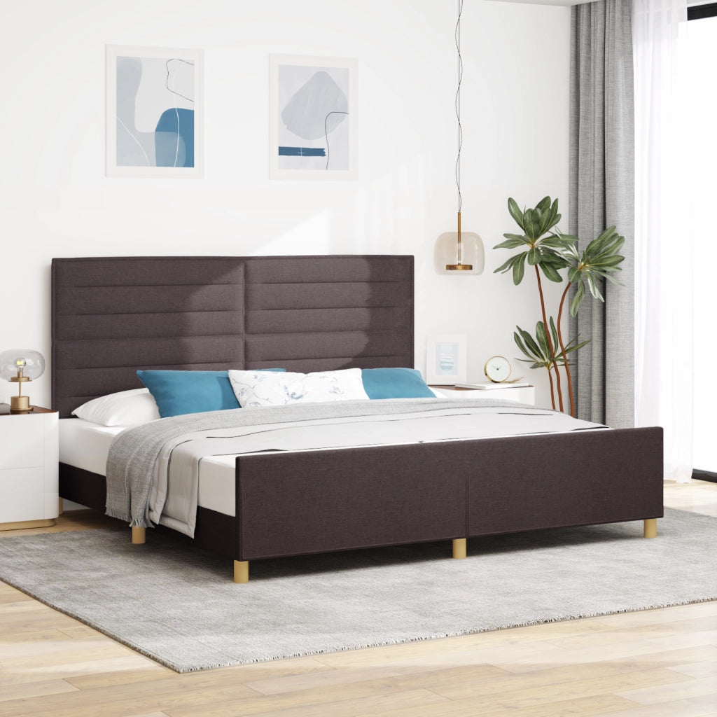 Letto  Marrone Scuro 200x200 cm in Tessuto