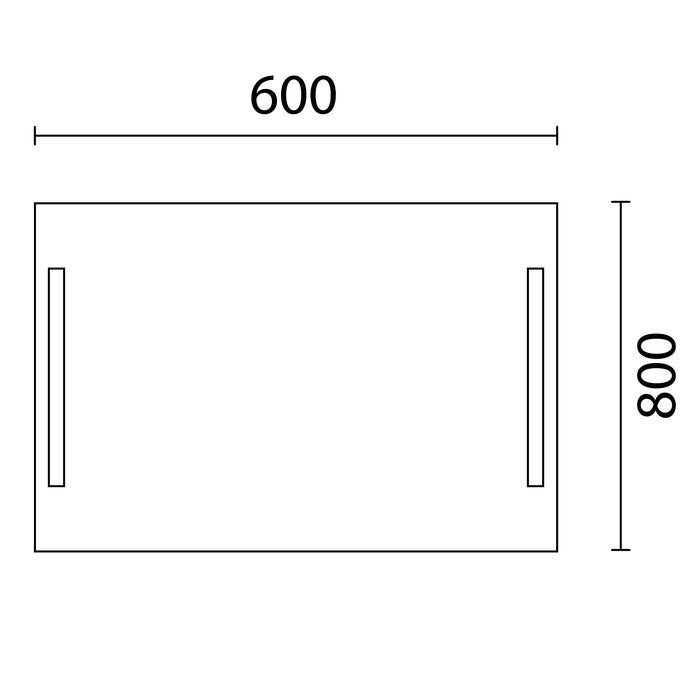 Lineabeta - Specchio LED Art 60x80cm dimmerabile con cornice grigia