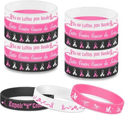 Set di Bracciali per Attività - 15 pezzi - Accessori per Attività - Sensibilizzazione al Cancro - Rosa d' Ottobre - Regalo - Bracciali contro il Cancro