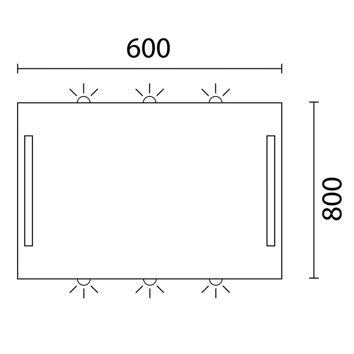 Lineabeta - Specchio LED Art 60x80cm con cornice grigia e luce ambientale