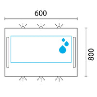 Lineabeta - Specchio LED Art 60x80cm con cornice grigia e antiappannamento