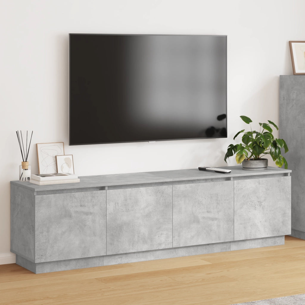 Mobile TV con LED Grigio Cemento 180x38x49 cm Legno Ingegnerizzato