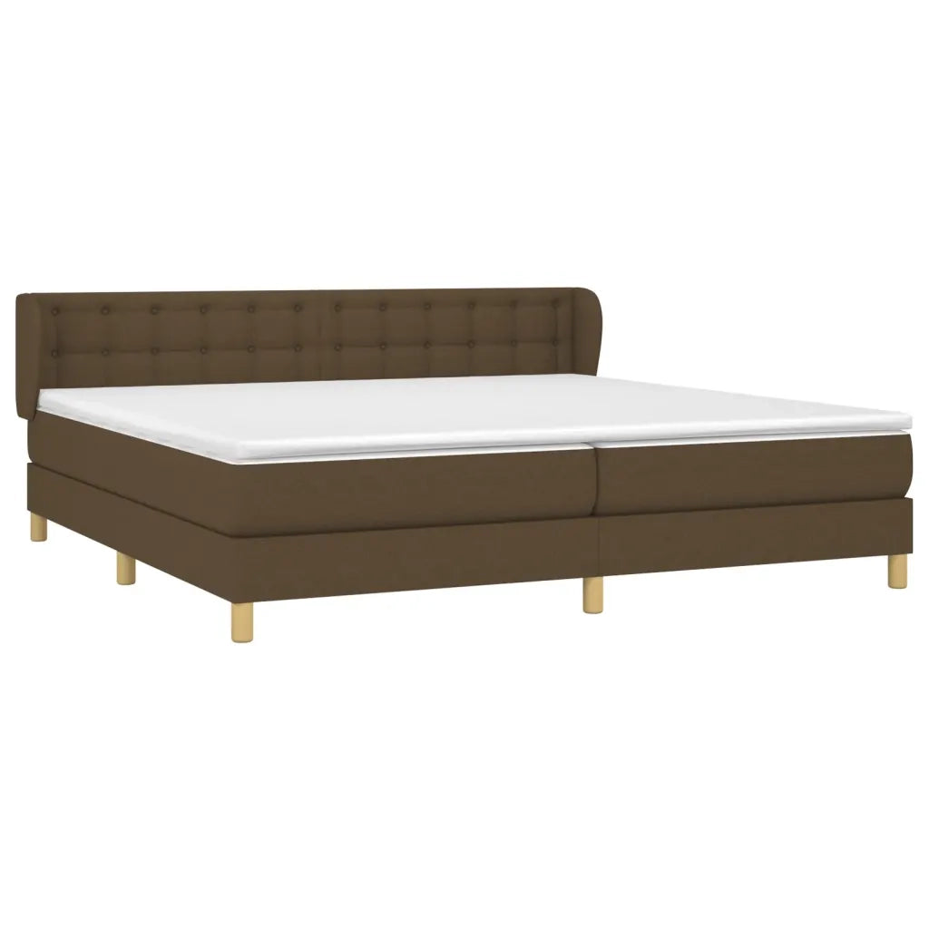 Giroletto a Molle con Materasso Marrone Scuro 200x200cm Tessuto cod mxl 58039