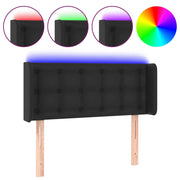 Testiera | Testata a LED Nera 103x16x78/88 cm in Similpelle
