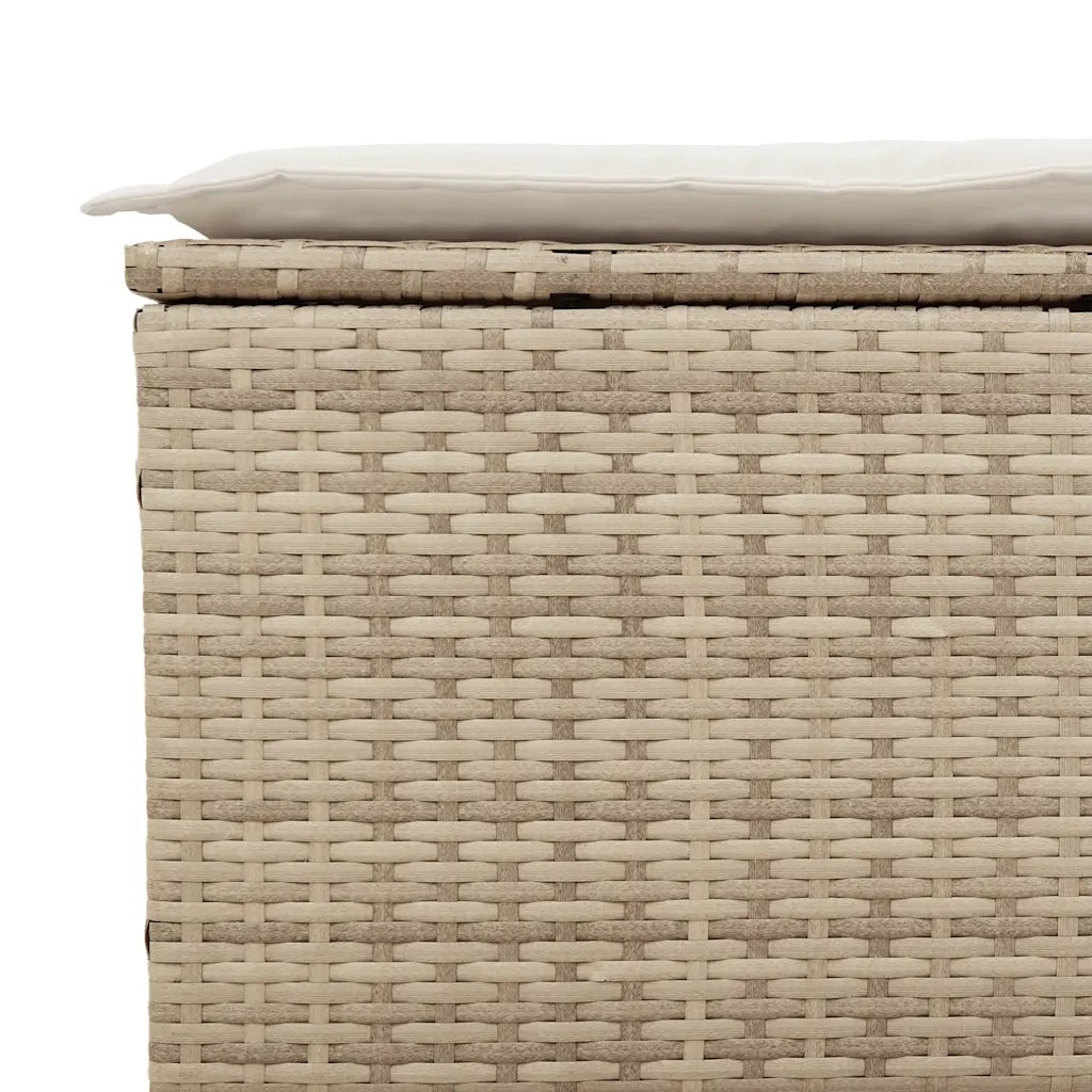 Set Divano da Giardino 3 pz | Set Salotto da Giardino con Cuscini Beige in Polyrattan