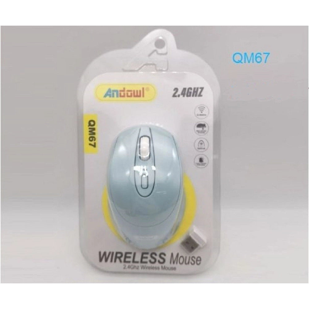Trade Shop - Mouse Senza Fili Sensore Ottico Wireless 2.4ghz Distanza 6/10 Metri Per Pc Qm67 -