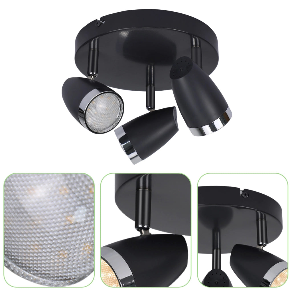 ZMH Faretto da soffitto a 3 luci da 12W orientabile a 350° Lampada da soffitto Soggiorno