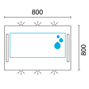 Lineabeta - Specchio LED Art 80x80cm con cornice grigia e antiappannamento