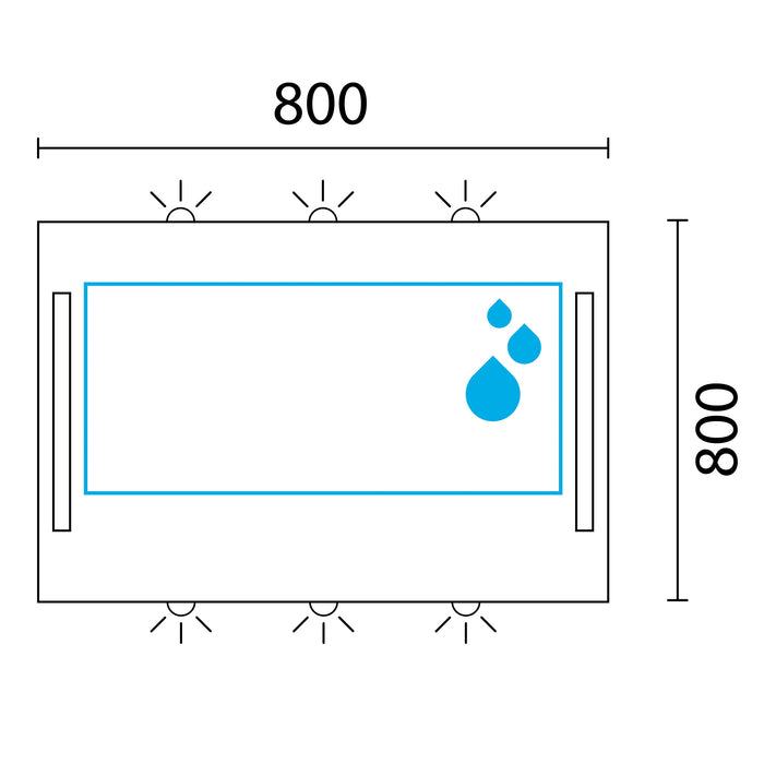 Lineabeta - Specchio LED Art 80x80cm con cornice grigia e antiappannamento