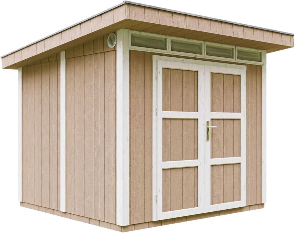 Casetta da Giardino di QUALIT? PREMIUM 5,9m?²-L279xW293cm - TIMBELA M903A-TERRA BROWN