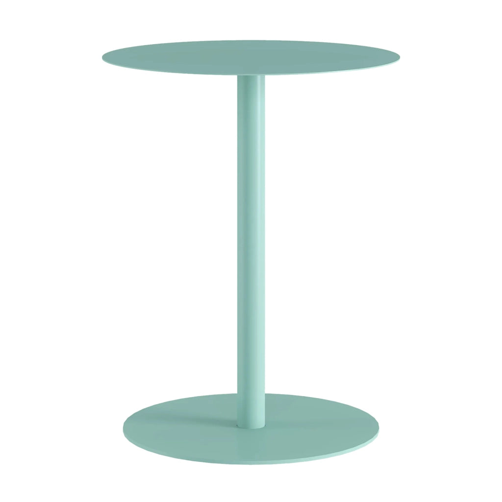 Tavolino Laterale da Divano Nastätten Metallo Piano Rotondo - Menta Verde [en.casa]