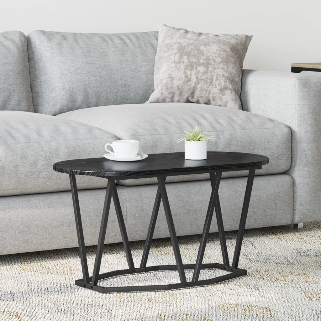 Tavolino da caffÃ¨  Nero Rovere 80x40x40,5 cm in Legno Composito e Metallo