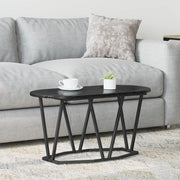 Tavolino da caffÃ¨  Nero Rovere 80x40x40,5 cm in Legno Composito e Metallo