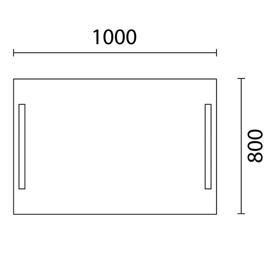 Lineabeta - Specchio LED Art 100x80cm dimmerabile con cornice grigia