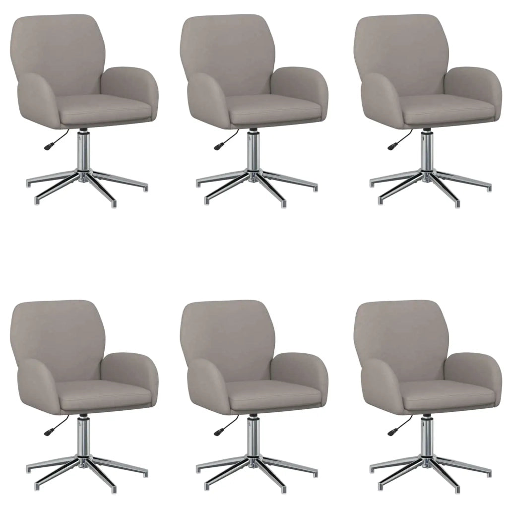 Sedie da scrivania girevoli 6 pz 54 x 58 x 90 cm Tortora 3428316