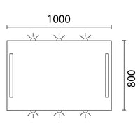 Lineabeta - Specchio LED Art 100x80cm con cornice grigia e luce ambientale